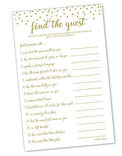 Find the Guest - Game - Gold Confetti (50-sheets)