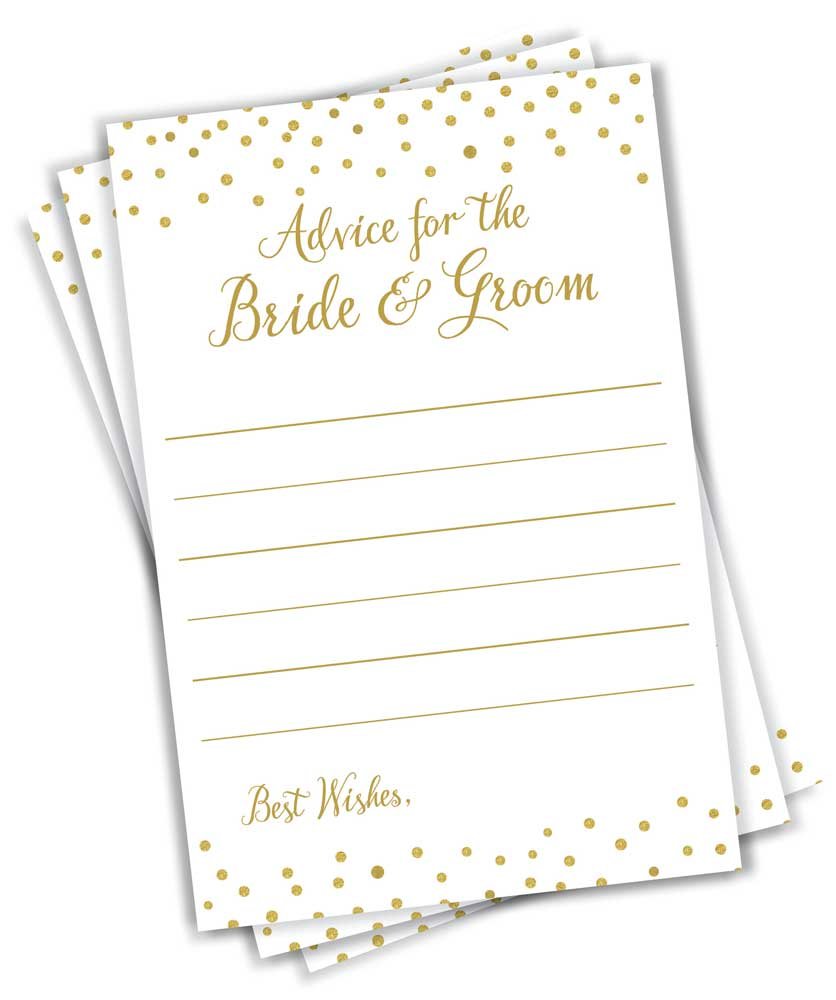 Advice for The Bride and Groom - Gold Confetti (50-Cards)