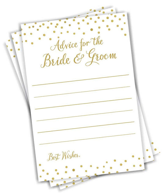 Advice for The Bride and Groom - Gold Confetti (50-Cards)