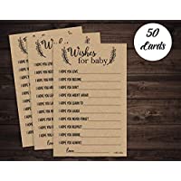 50 Kraft Rustic Wishes for Baby Cards - Baby Shower - Gender Neutral - Well Wishes for Boy or Girl