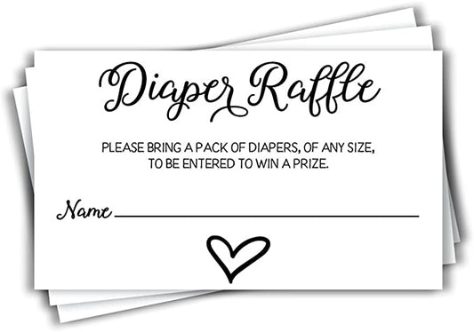 All Ewired Up 50 Gender Neutral Watercolor Heart Baby Shower Diaper Raffle Tickets, Lottery Insert Cards for Heart Baby Shower Invitations Supplies Games for Baby Gender Tickets (50-Cards)