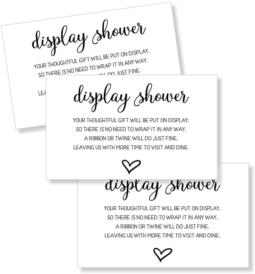 50 Display Shower Insert Cards, Display Shower Card, Display Shower Tags, Display Shower Invitation, Bridal Shower Insert, Baby Shower Display Cards (50-Cards)