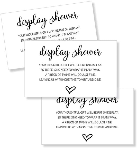 50 Display Shower Insert Cards, Display Shower Card, Display Shower Tags, Display Shower Invitation, Bridal Shower Insert, Baby Shower Display Cards (50-Cards)