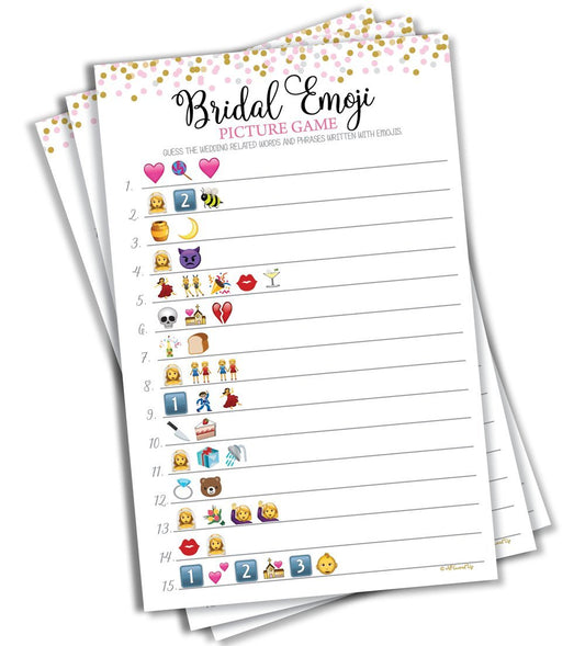 Bridal Shower Emoji Picture Game (50-sheets)