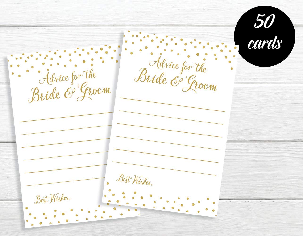 Advice for The Bride and Groom - Gold Confetti (50-Cards)