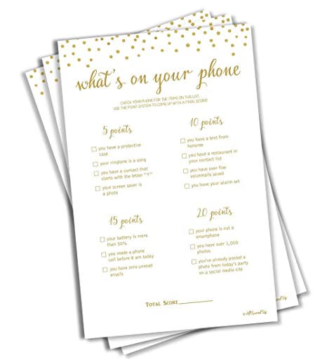 What's On Your Phone Game - Gold Confetti (50-Sheets