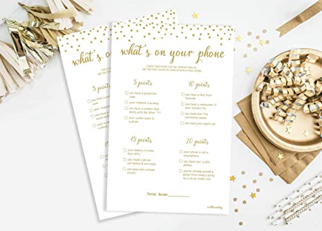 What's On Your Phone Game - Gold Confetti (50-Sheets