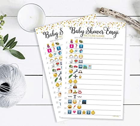 50 Baby Shower Emoji Picture Game - Baby Shower Game - Gender Neutral (50-Sheets)