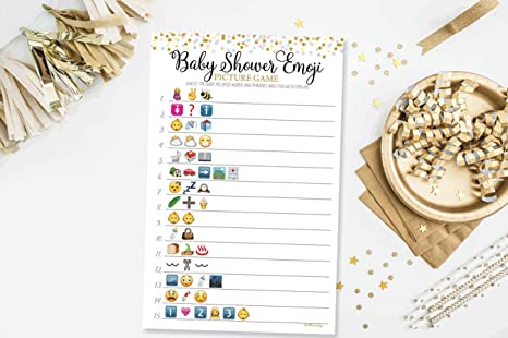 50 Baby Shower Emoji Picture Game - Baby Shower Game - Gender Neutral (50-Sheets)