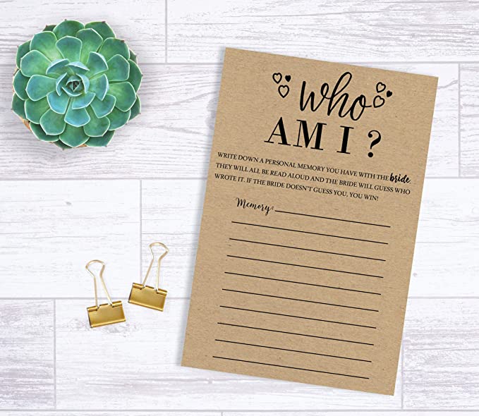 50 Kraft Who Am I? - Share a Memory Game - (50-Cards) Bridal Showers