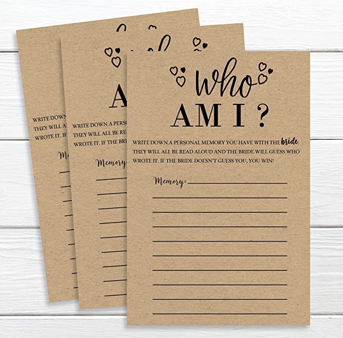 50 Kraft Who Am I? - Share a Memory Game - (50-Cards) Bridal Showers