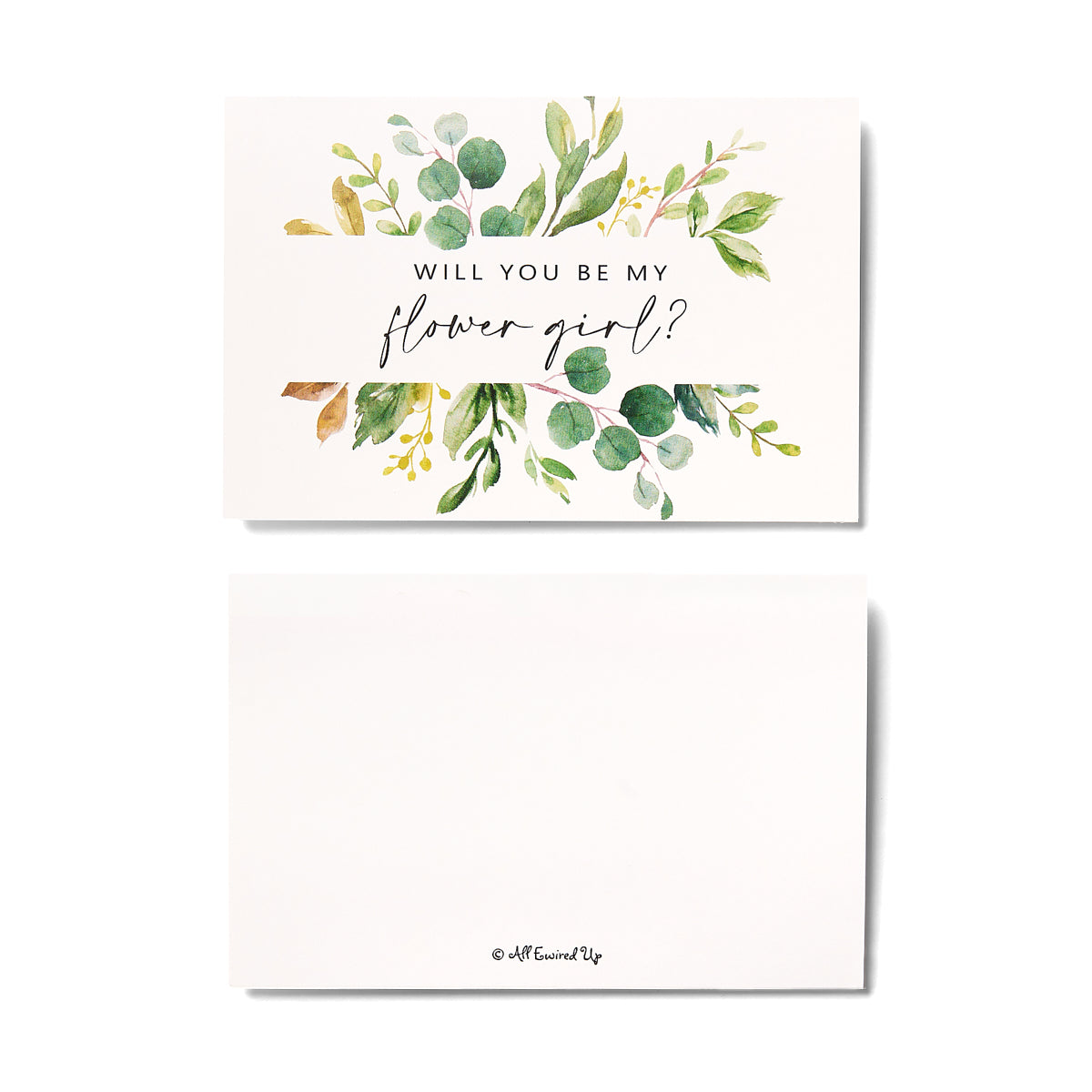 12 Greenery Bridesmaid Proposal Folded Cards and Envelopes, Includes 8 Will You Be My Bridesmaids, 1 for Matron of Honor, 2 for Maid of Honor &amp; 1 for Flower Girl