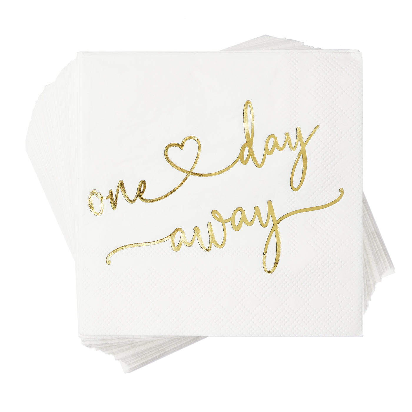 One Day Away Rehearsal Dinner Cocktail Napkins White Gold Napkins Dessert Beverage Table Decorations Wedding Party Supplies 100 Pcs, 3-ply