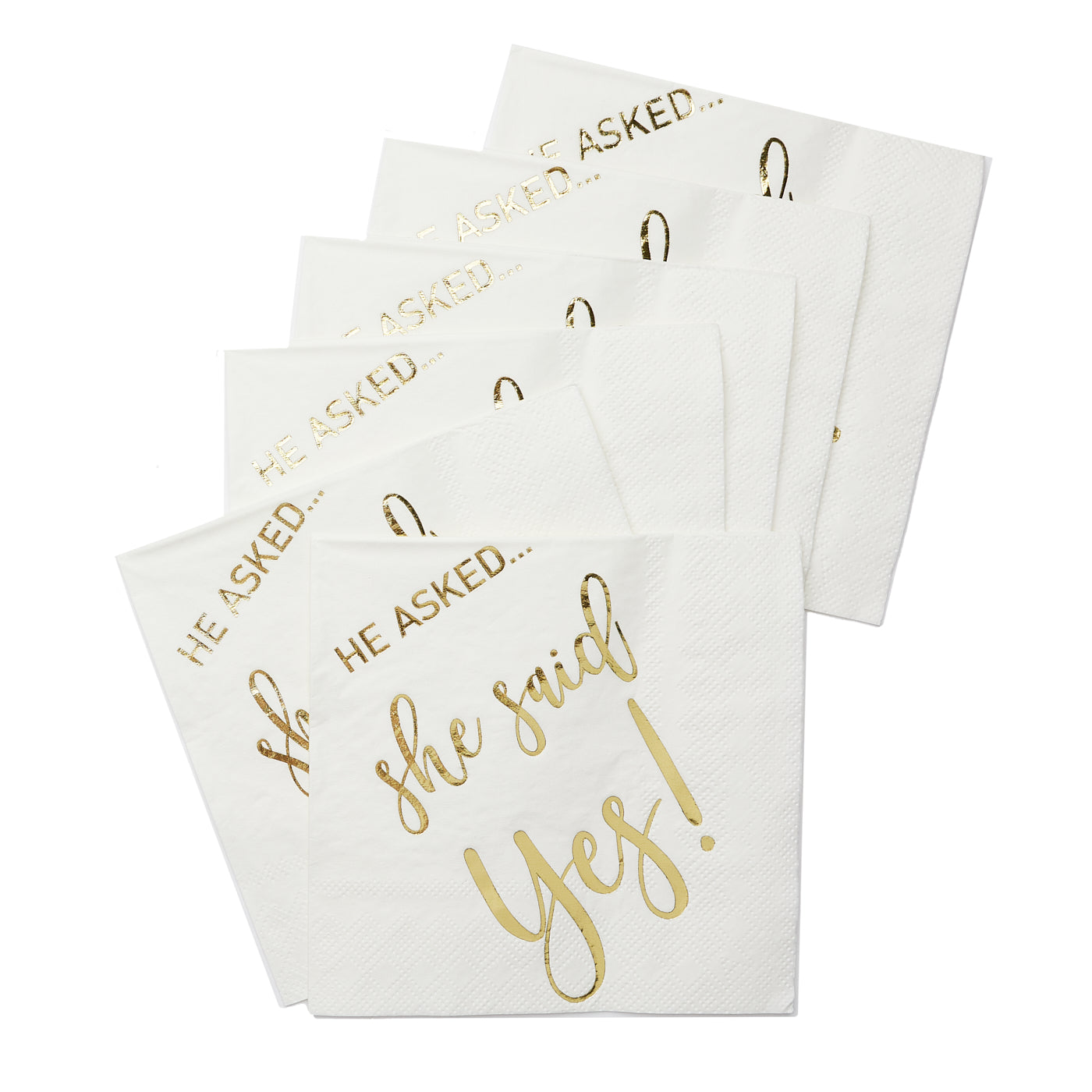 100 Pcs "He Asked…She Said Yes" Bridal Shower Cocktail Napkins - 3-Ply