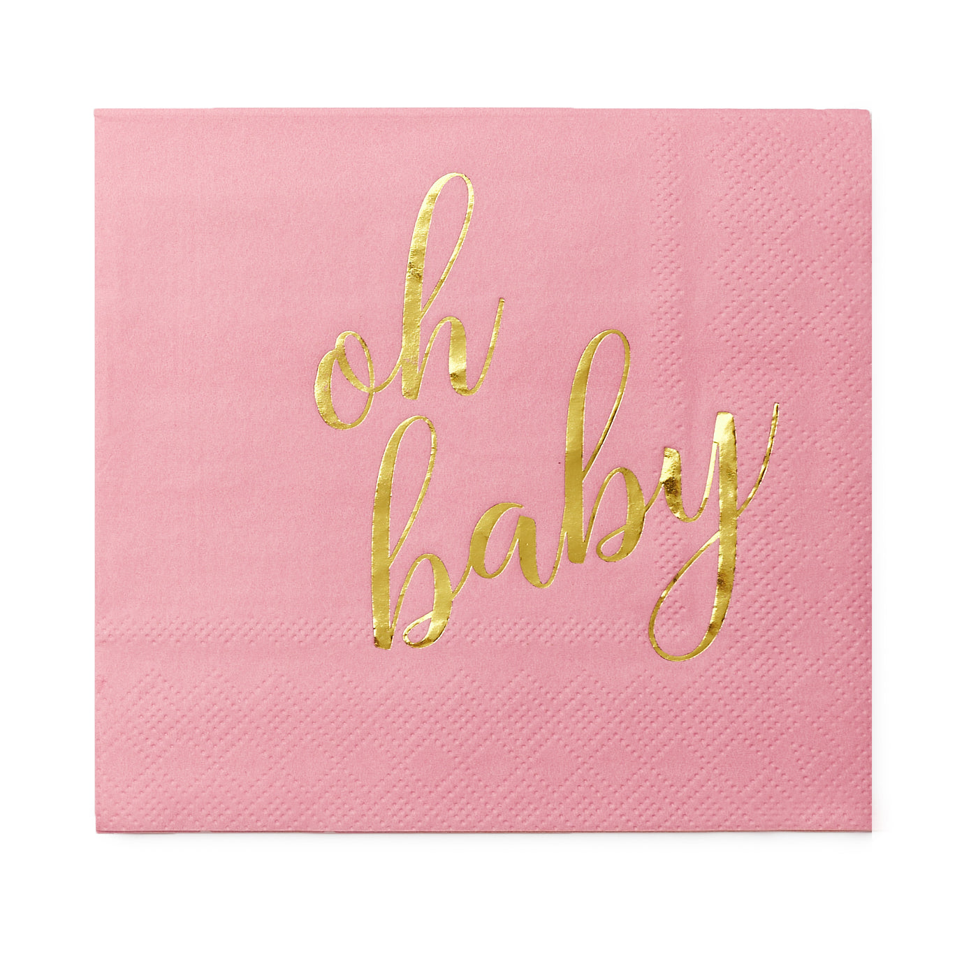 100 Pcs "Oh Baby" Pink Napkins - Girl Baby Shower - 3-Ply