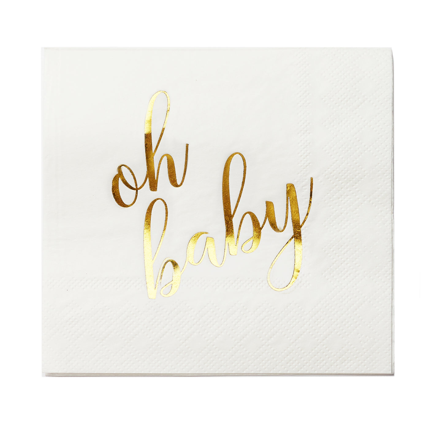 100 Pcs "Oh Baby" White Napkins - 3-Ply