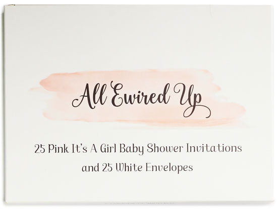 25 Pink It's A Girl Baby Shower Invitations and Envelopes (Large Size 5x7)