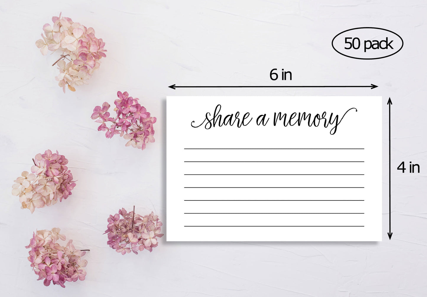 50 Sympathy Cards - Funeral Share a Memory Cards Keepsake, Condolence Sympathy Memorial Acknowledgment, Remembrance Appreciation Celebration of Life Service Supplies Guest Book Alternative