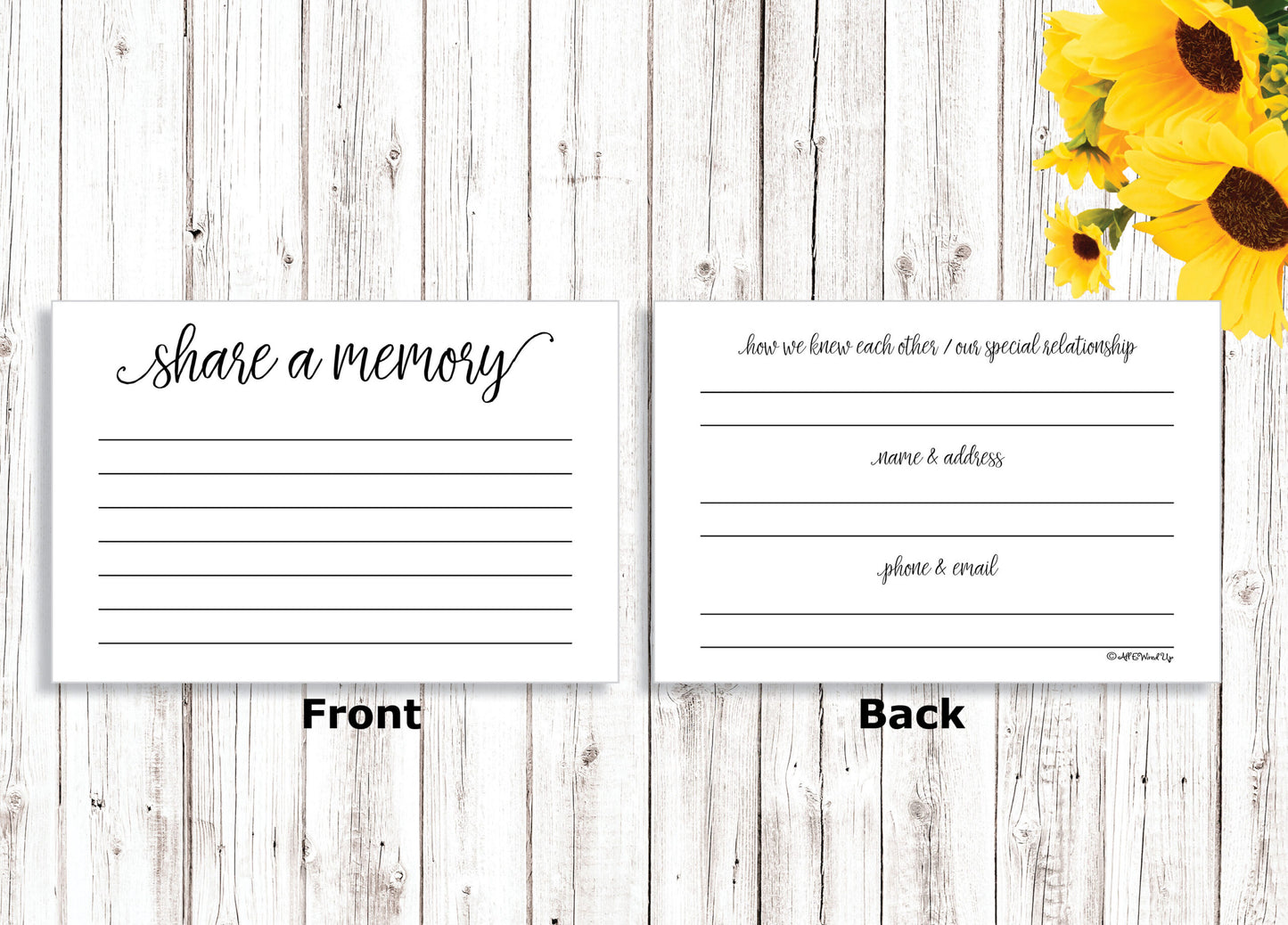 50 Sympathy Cards - Funeral Share a Memory Cards Keepsake, Condolence Sympathy Memorial Acknowledgment, Remembrance Appreciation Celebration of Life Service Supplies Guest Book Alternative