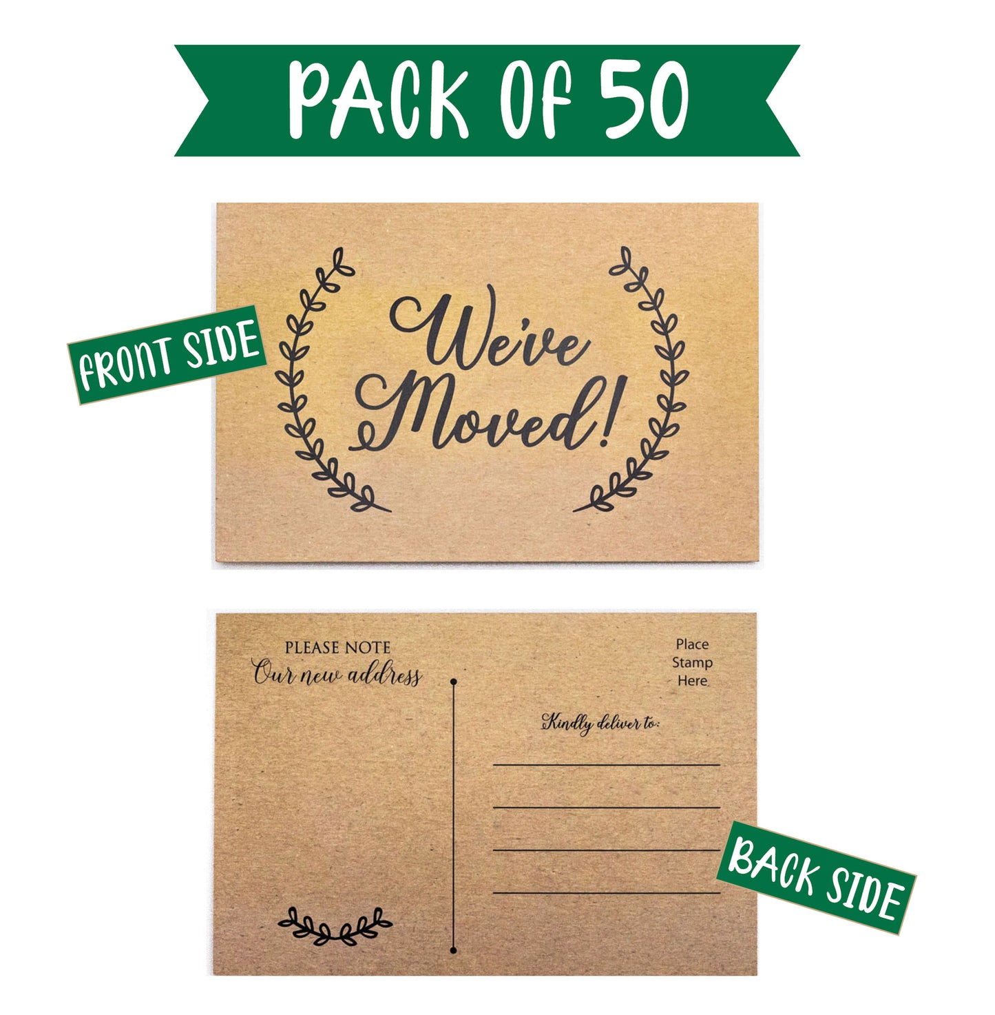 50 Moving Announcement Postcards